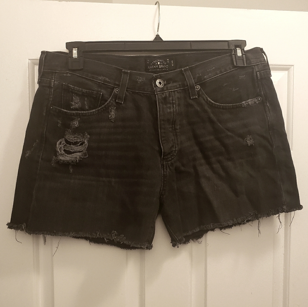 Lucky Brand Distressed Black Jean Shorts